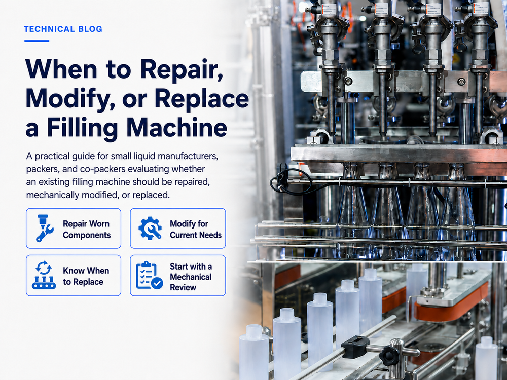 Evaluation of a liquid filling machine to decide whether to repair, modify or replace the equipment.